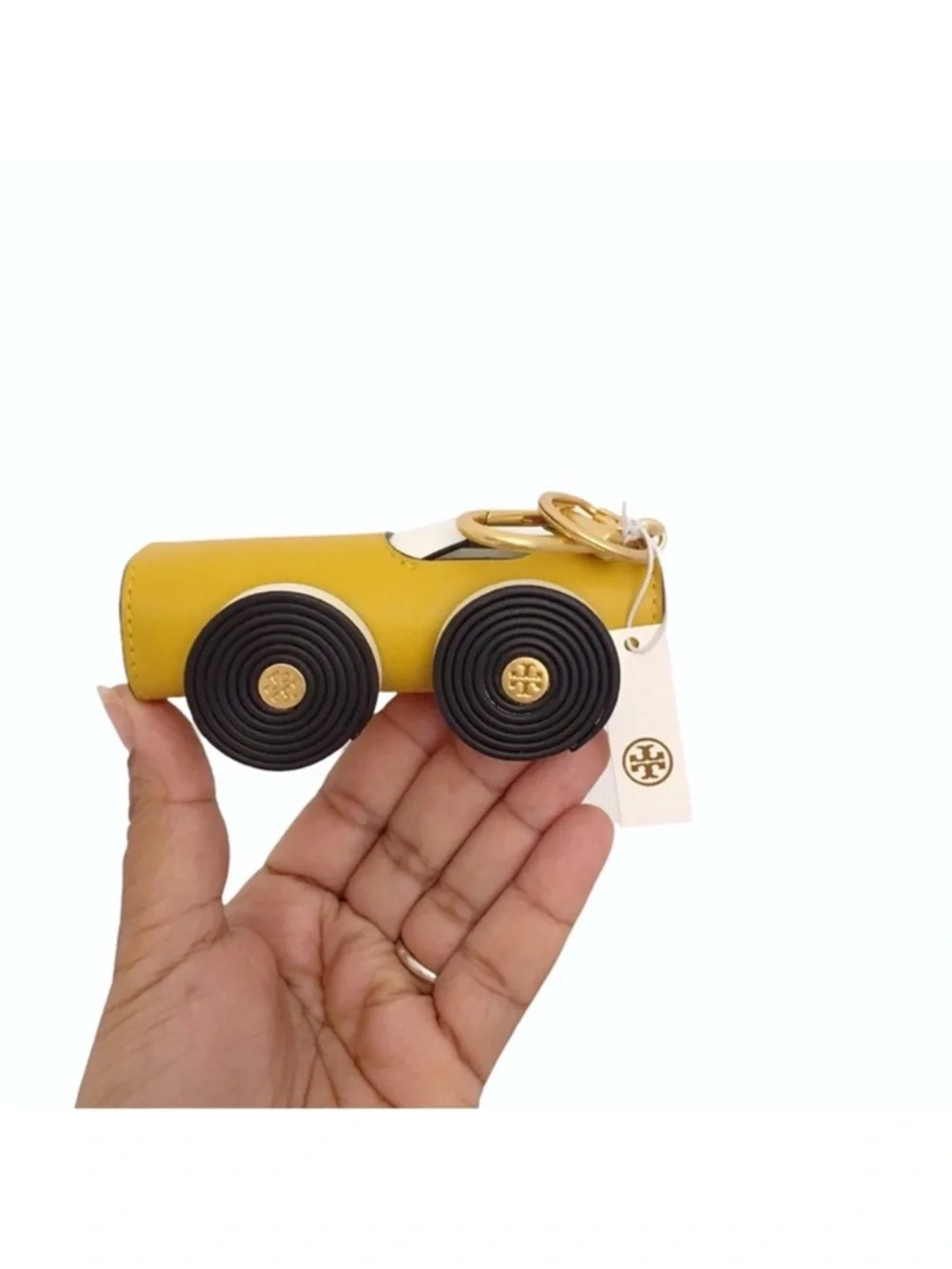 Tory Burch Mustard Yellow Convertible Car Key Ring